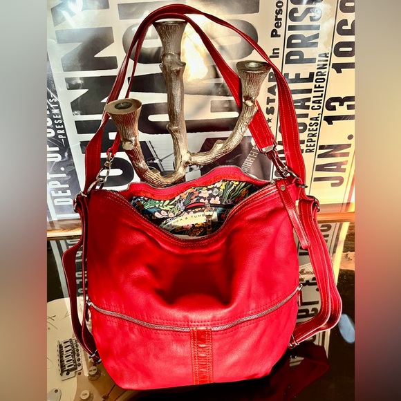 Rough & Tumble Handbags - SOLD✨ Rough & Tumble Custom XL City Safari Hobo Red Cowhide Leather